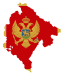 Montenegro Map Flag